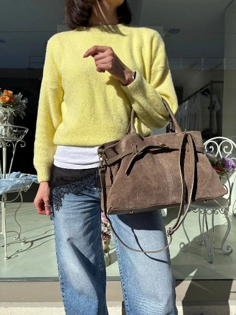 Leather handbag 95662